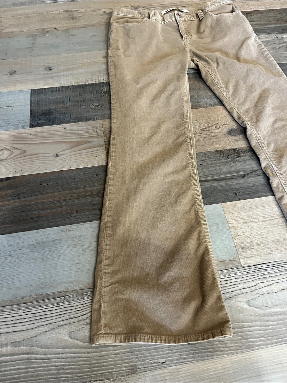 Vintage GAP Ultra Low Rise Women's Wide Leg Jeans in Tan Sz 12 Boho Chic TC0179 - Picture 8 of 9